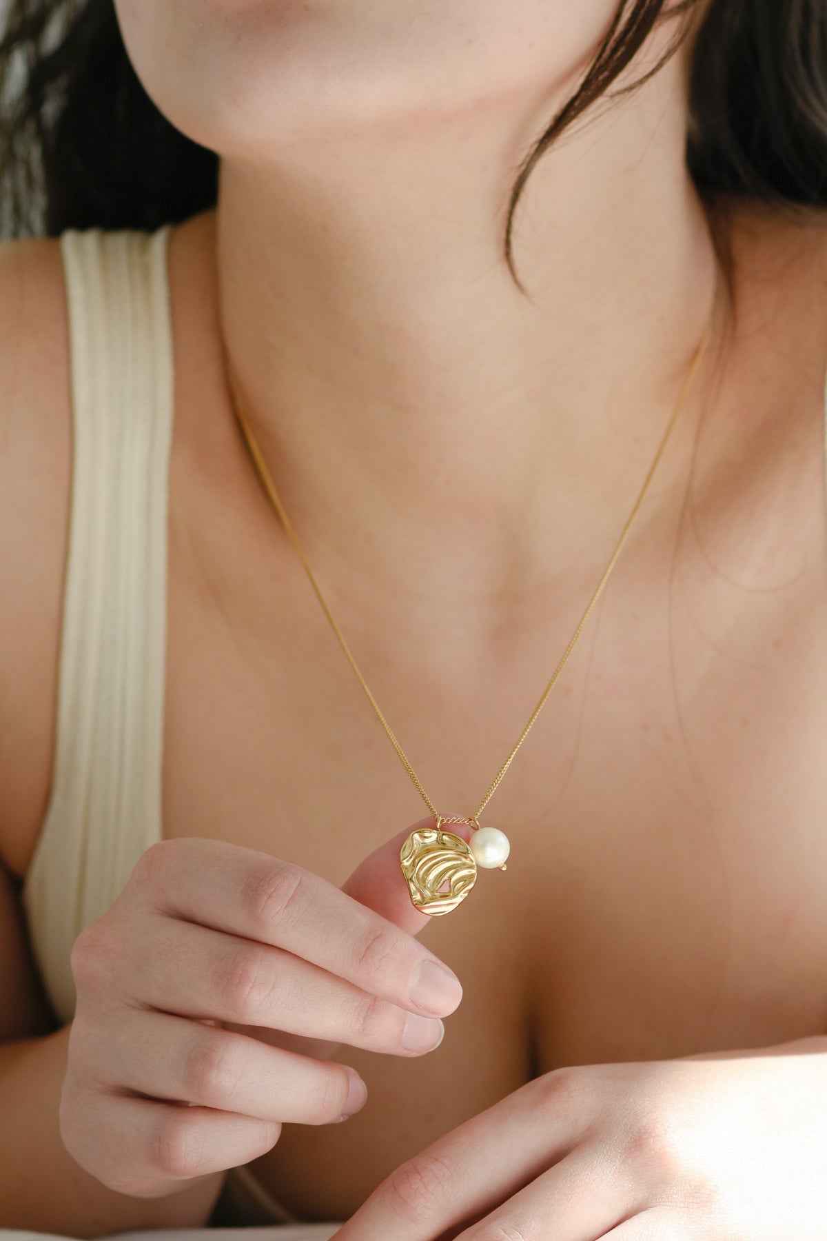 Molten Pearl Necklace - Live By Gold