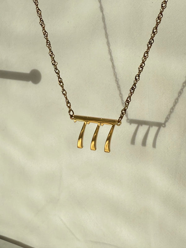 Angel Number 777 (15mm) Twist Chain Necklace *SAMPLE*