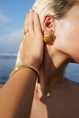 Serena Shell Earring - Sample - Live By Gold