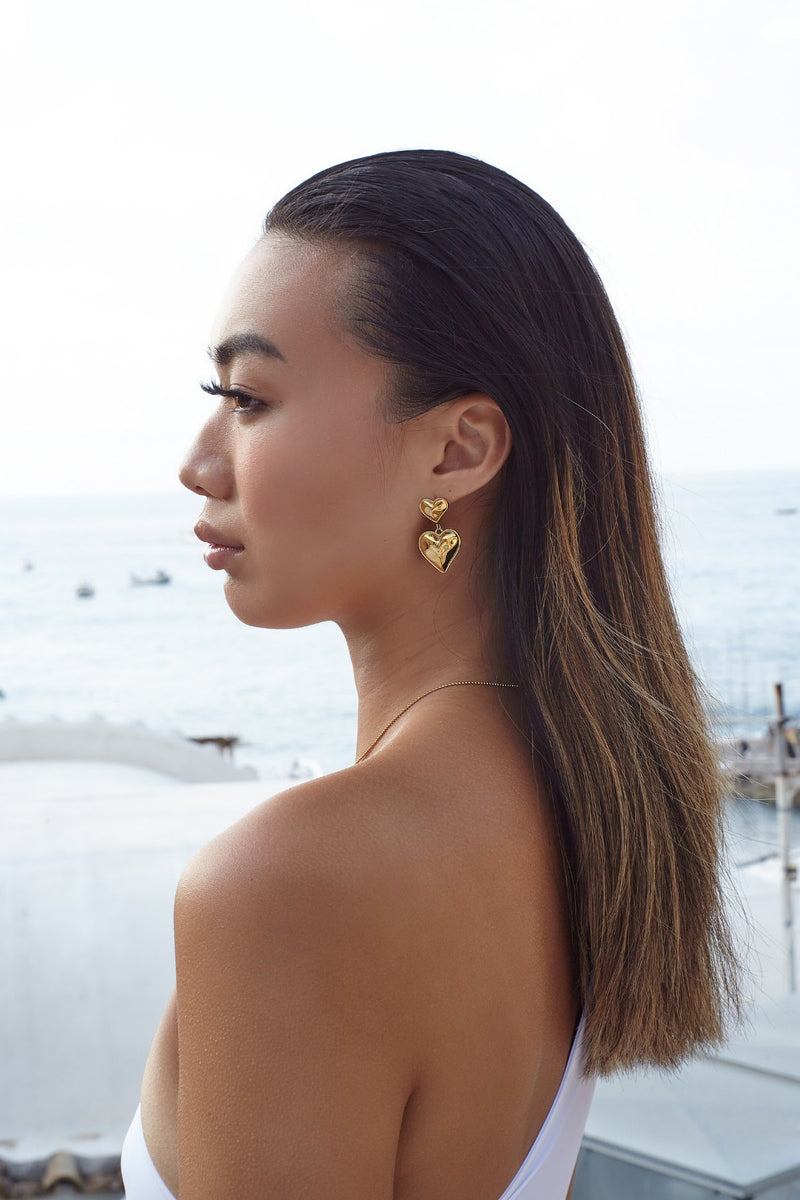 Amore Heart Earring - Live By Gold